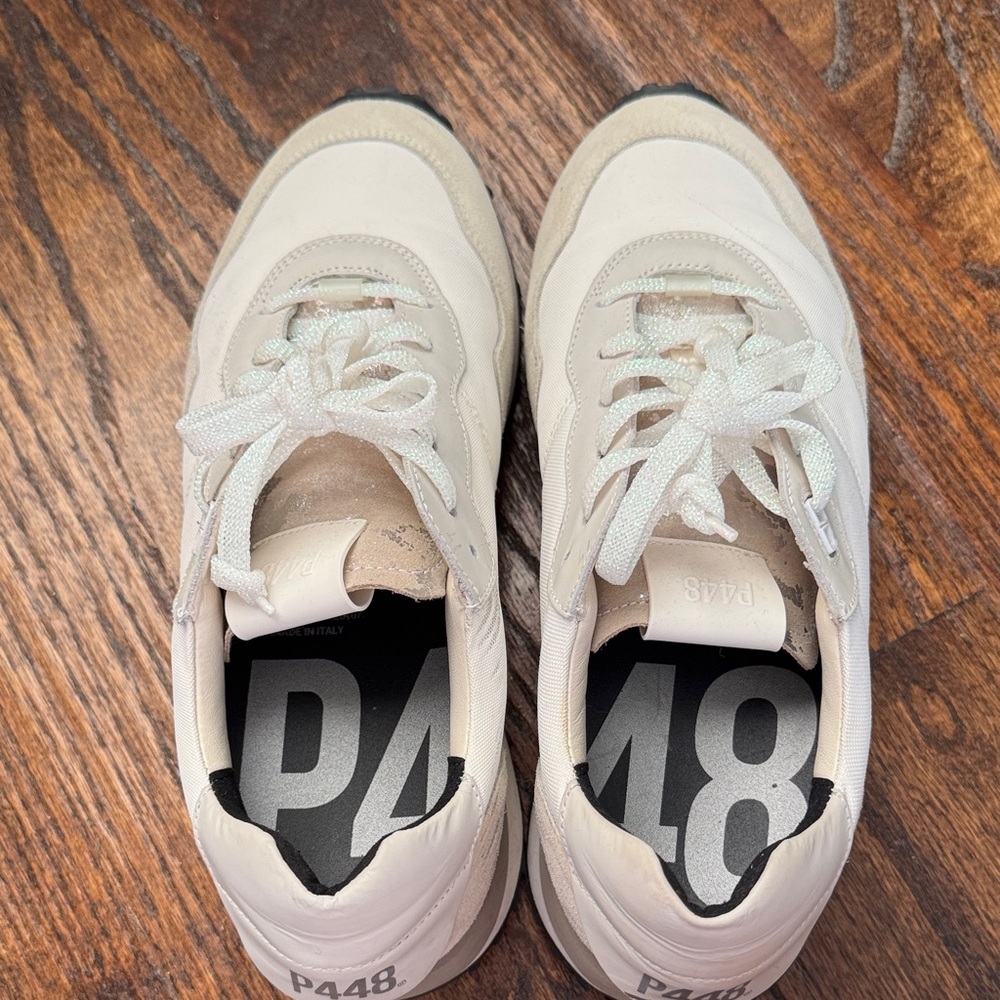 P448 White and Gray Sneakers